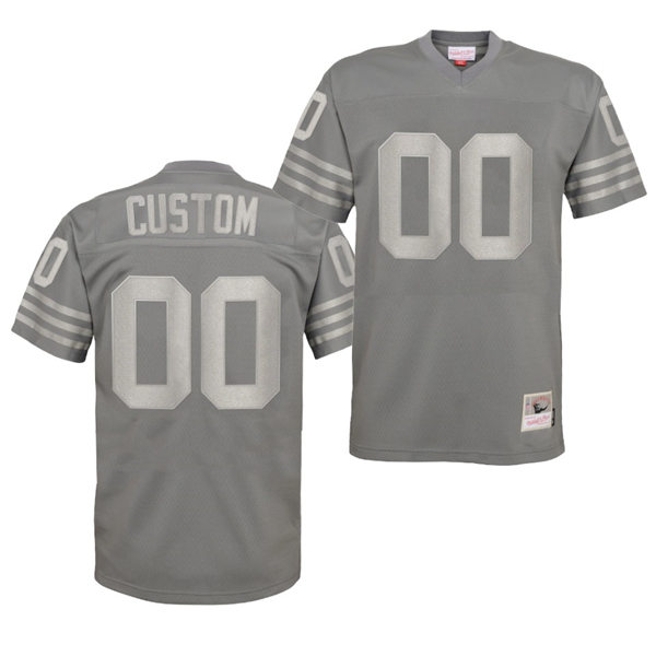 Mens San Francisco 49ers Custom Charles Haley Deion Sanders Ricky Watters Chris Doleman Charcoal Metal Throwback Jersey