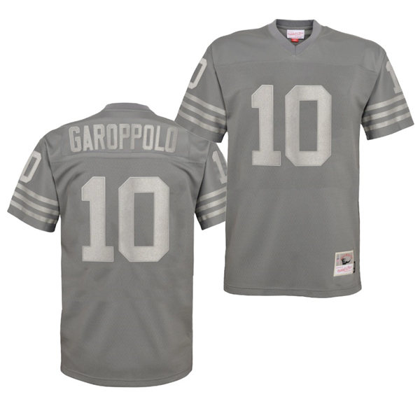 Mens San Francisco 49ers #10 Jimmy Garoppolo Charcoal Metal Mitchell & Ness Throwback Jersey