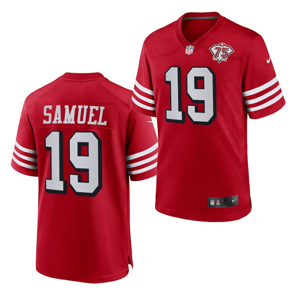 Mens San Francisco 49ers #19 Deebo Samuel Nike Scarlet Retro 1994 75th Anniversary Throwback Classic Limited Jersey
