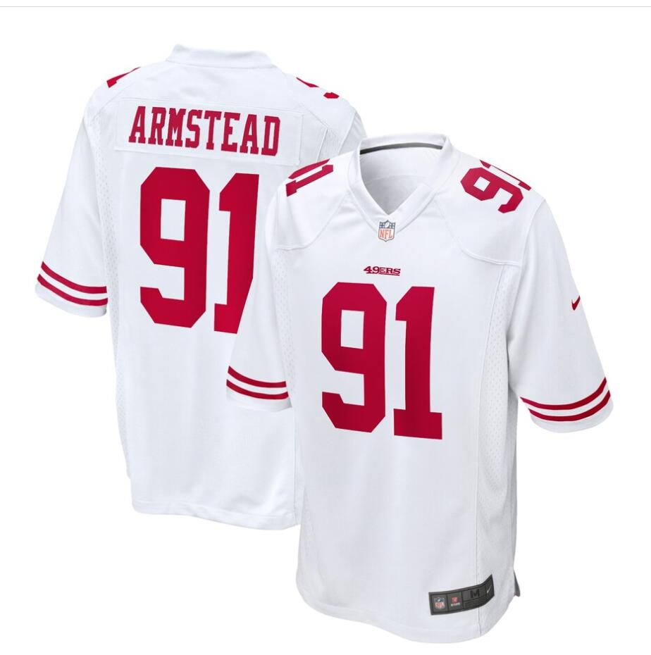 Mens San Francisco 49ers #91 Arik Armstead Nike White Vapor Limited Player Jersey