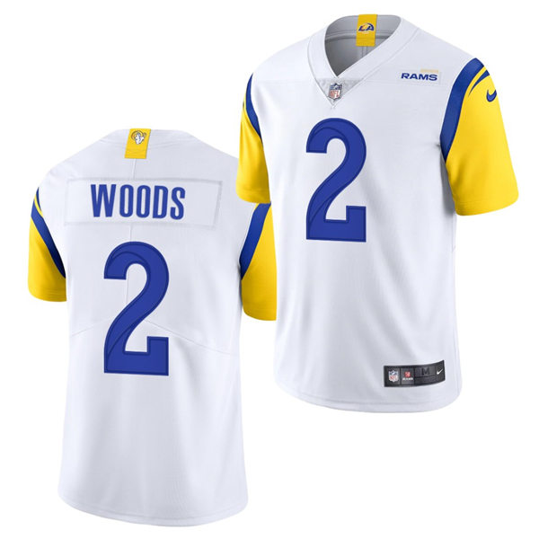 Mens Los Angeles Rams #2 Robert Woods 2021 Nike White Modern Throwback Vapor Limited Jersey
