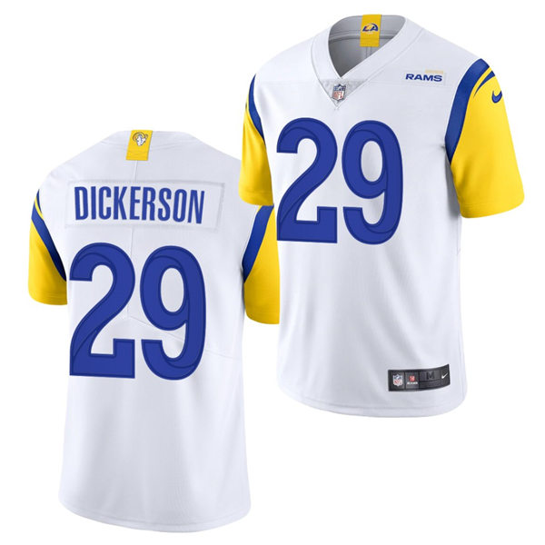 Mens Los Angeles Rams #29 Eric Dickerson 2021 Nike White Modern Throwback Vapor Limited Jersey
