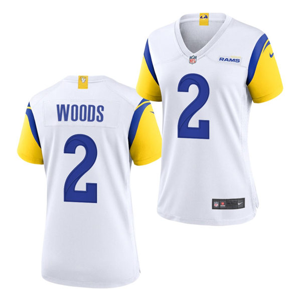Womens Los Angeles Rams #2 Robert Woods 2021 Nike White Modern Throwback Vapor Limited Jersey