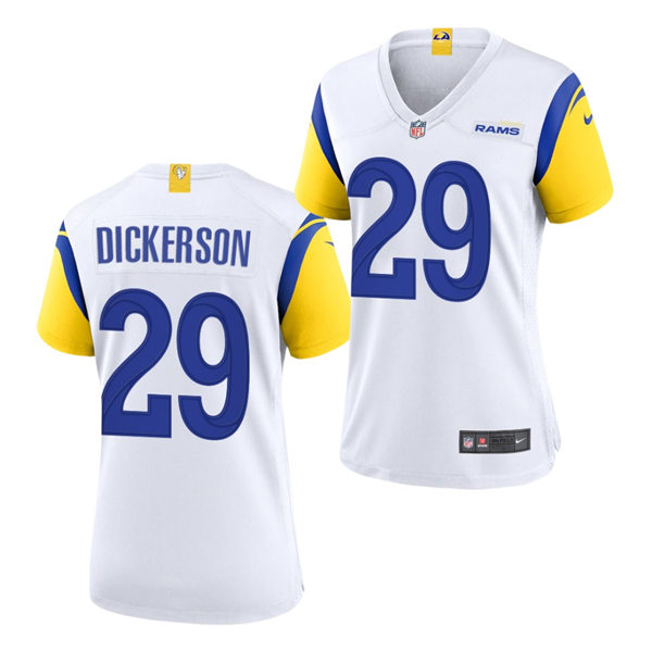 Womens Los Angeles Rams #29 Eric Dickerson 2021 Nike White Modern Throwback Vapor Limited Jersey