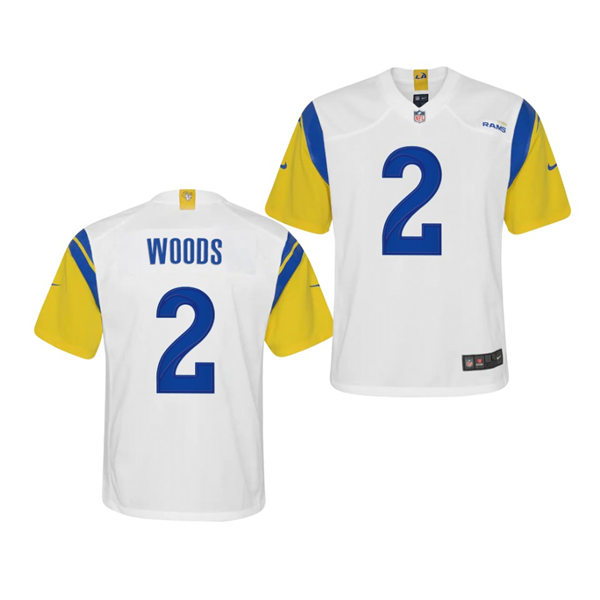 Youth Los Angeles Rams #2 Robert Woods 2021 Nike White Modern Throwback Vapor Limited Jersey
