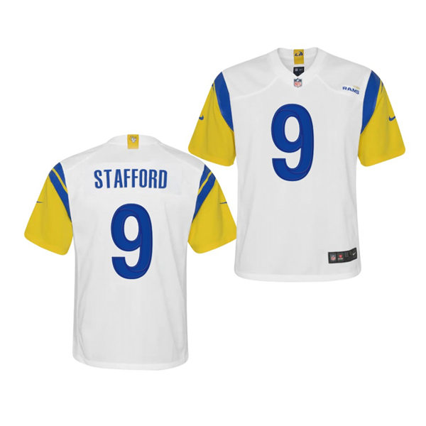 Youth Los Angeles Rams #9 Matthew Stafford 2021 Nike White Modern Throwback Vapor Limited Jersey
