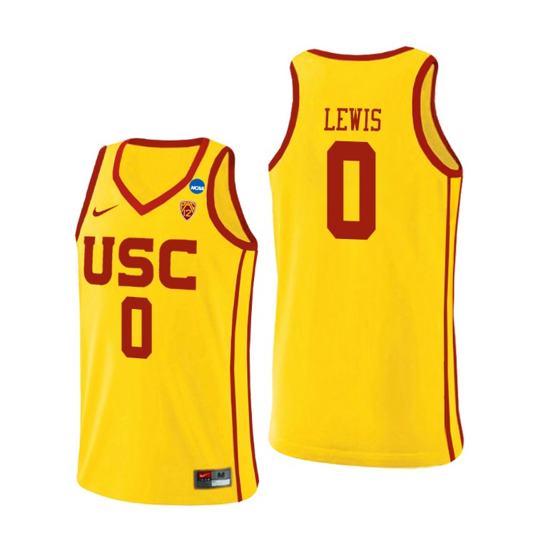 Mens USC Trojans #0 Talin Lewis Nike Yellow Alternate College Basketball Jersey