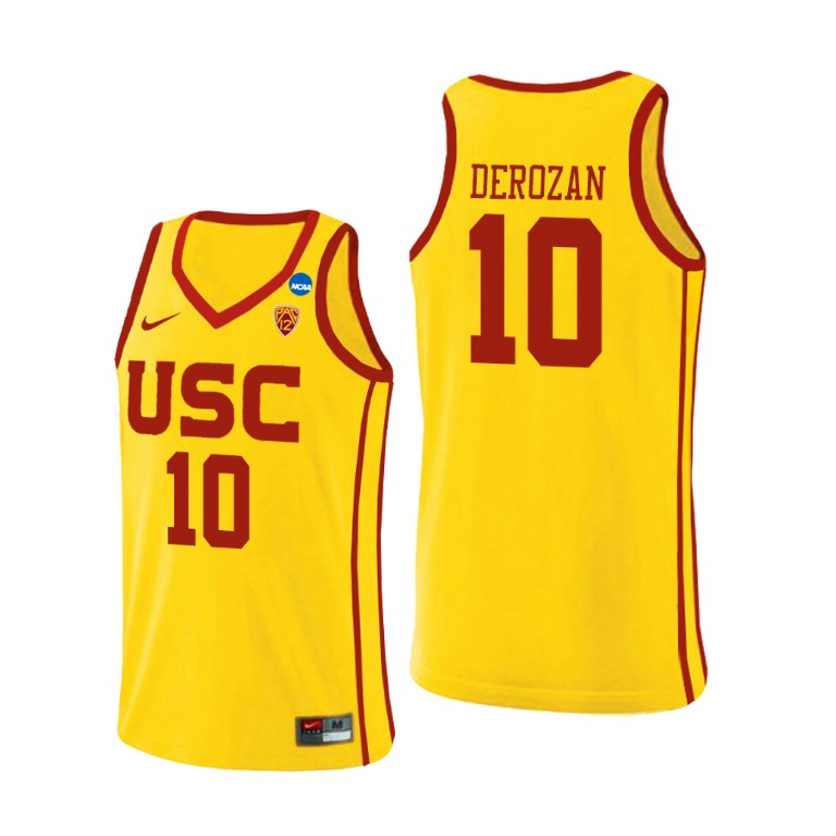 Mens USC Trojans #10 DeMar DeRozan Nike Yellow Alternate College Basketball Jersey
