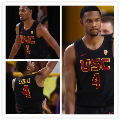 Mens USC Trojans #4 Evan Mobley Nike Black College Basketball Jersey