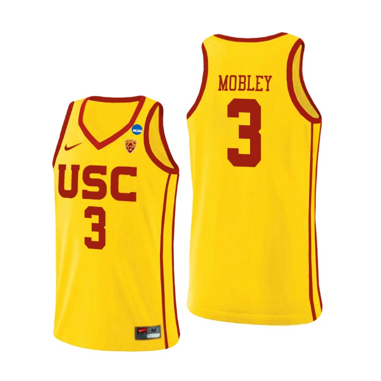 Mens Youth USC Trojans #3 Isaiah Mobley Nike Yellow Alternate College Basketball Jersey