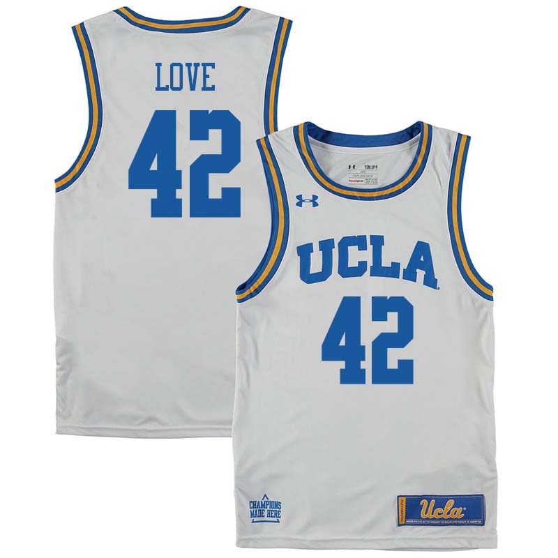 Mens UCLA Bruins #42 Kevin Love Under Armour White Basketball Jersey 