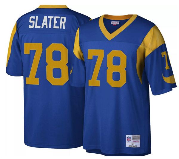 Mens Los Angeles Rams #79 Jackie Slater Royal Blue 1979 Mitchell & Ness Throwback  Jersey