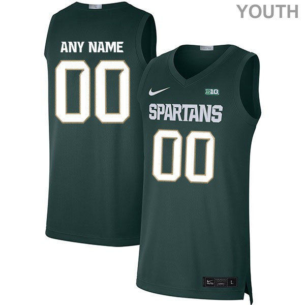 Youth Michigan State Spartans Custom Denzel Valentine Draymond Green Branden Dawson Mateen Cleaves 2020 Green Nike Basketball Jersey