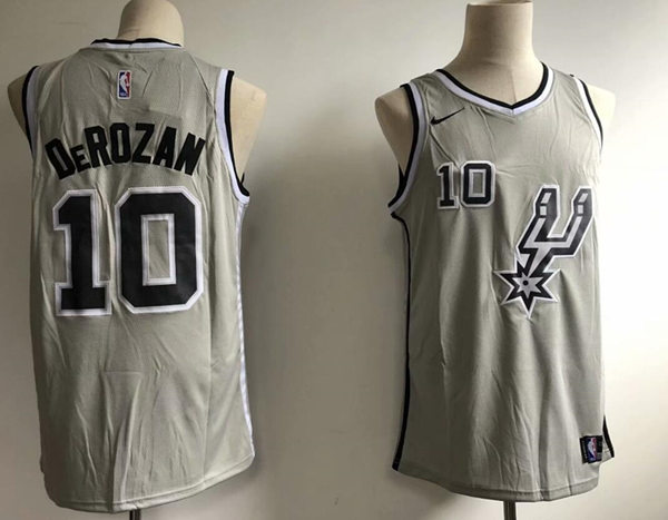 Mens San Antonio Spurs #10 DeMar DeRozan Nike Silver Statement Edition Swingman Jersey 