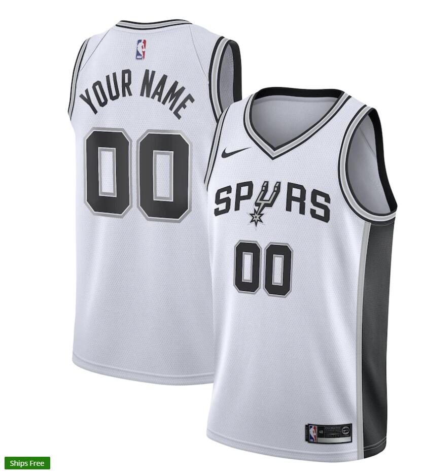 Mens San Antonio Spurs Custom David Robinson George Gervin Bruce Bowen Sean Elliott Avery Johnson Nike White Jersey