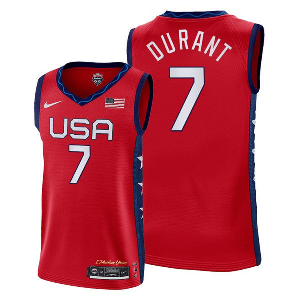 Mens USA Basketball Team #7 Kevin Durant Nike 2020 Summer Olympics Red Limited Jersey