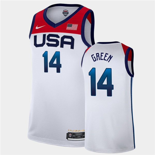Mens USA Basketball Team #14 Draymond Green Nike White Home 2020 Summer Olympics Player Jersey