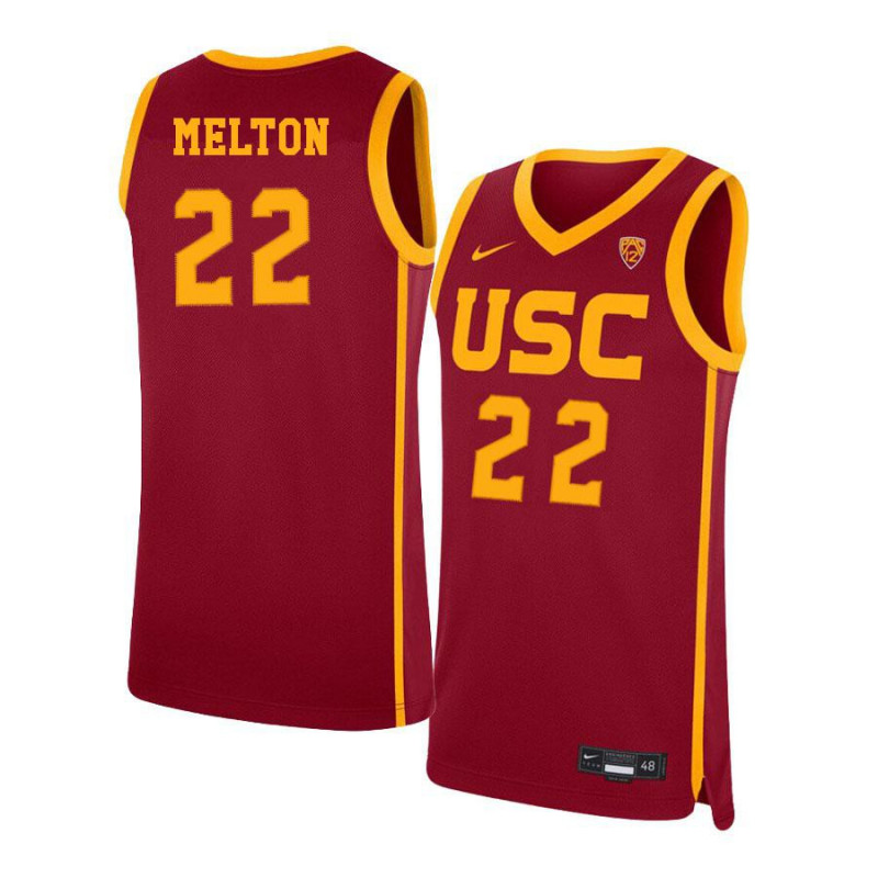 Mens USC Trojans #22 De'Anthony Melton Nike Cardinal College Basketball Jersey