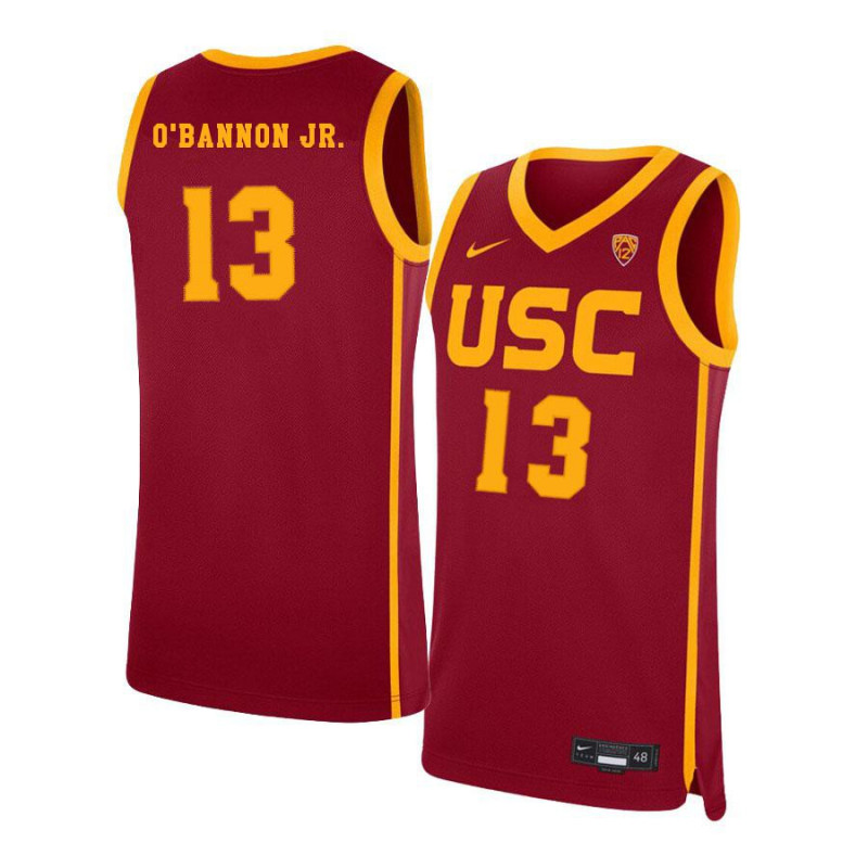 Mens USC Trojans #13 Charles O'Bannon Jr. Nike Cardinal College Basketball Jersey