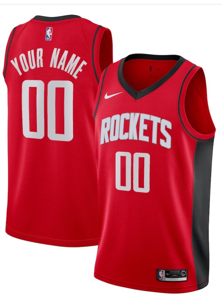 Womens Houston Rockets Custom Rudy Tomjanovich Dikembe Mutombo Charles Barkley Nike Red Jersey