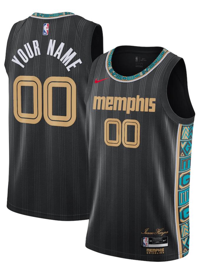 Mens Youth Memphis Grizzlies Custom  Black Nike 2020-21 City Edition Jersey