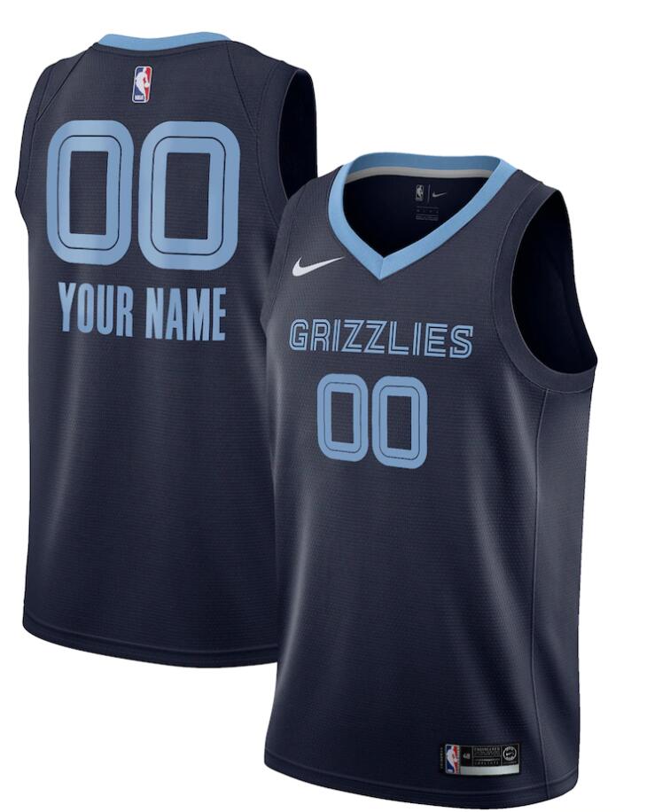Mens Youth Memphis Grizzlies Custom Navy Nike Icon Edition Jersey