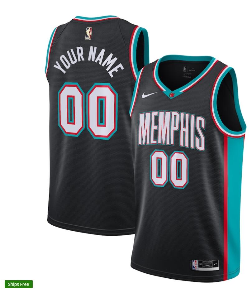 Mens Youth Memphis Grizzlies Custom Black Nike Classic Edition Swingman Jersey