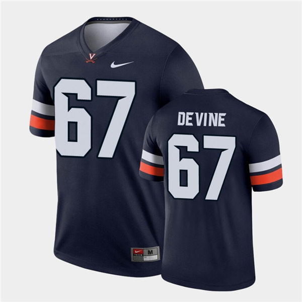 Mens Virginia Cavaliers #67 Derek Devine Navy Nike College Football Game Jersey