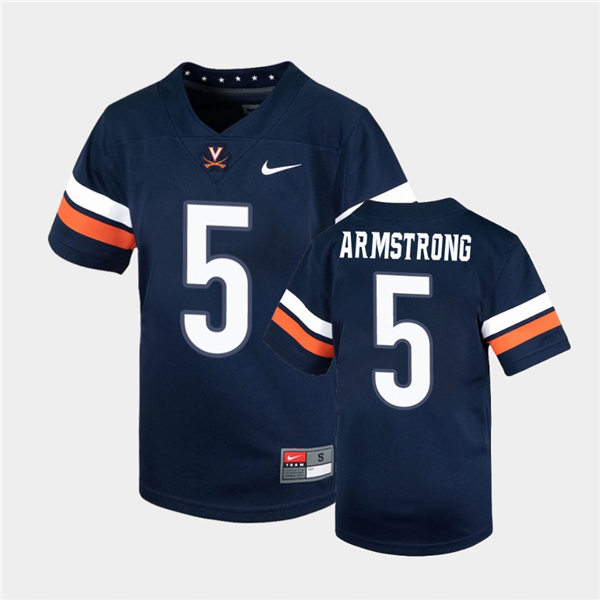 Youth Virginia Cavaliers #5 Brennan Armstrong Navy Nike College Football Game Jersey