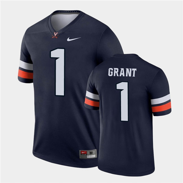 Mens Virginia Cavaliers #1 Nick Grant Navy Nike College Football Game Jersey