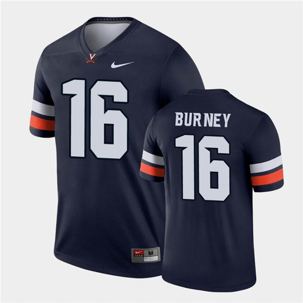Mens Virginia Cavaliers #16 Richard Burney Navy Nike College Football Game Jersey