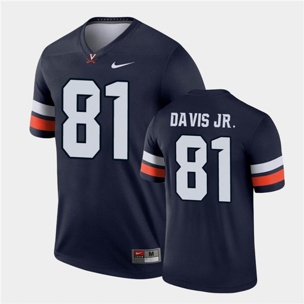 Mens Virginia Cavaliers #81 Lavel Davis Jr. Navy Nike College Football Game Jersey