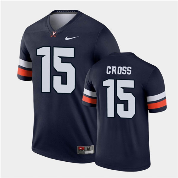 Mens Virginia Cavaliers #15 De'Vante Cross Navy Nike College Football Game Jersey