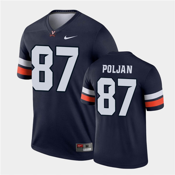 Mens Virginia Cavaliers #87 Tony Poljan Navy Nike College Football Game Jersey