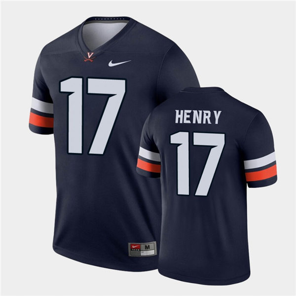 Mens Virginia Cavaliers #17 Ra'Shaun Henry Navy Nike College Football Game Jersey