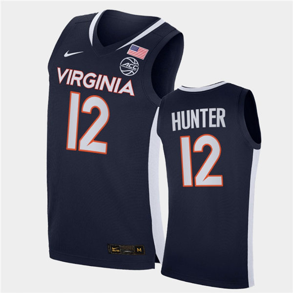 Mens Virginia Cavaliers #12 De'Andre Hunter Nike 2020 Navy Unity Road College Basketball Game Jersey