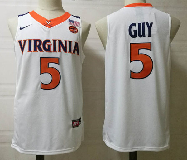 Mens Virginia Cavaliers #5 Kyle Guy Nike 2019 White College Basketball Jersey