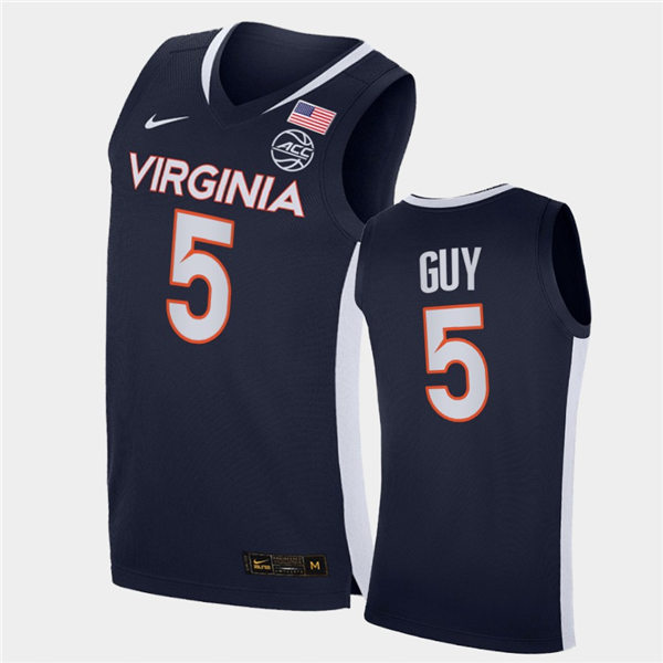 Mens Virginia Cavaliers #5 Kyle Guy Nike 2020 Navy Unity Road College Basketball Game Jersey