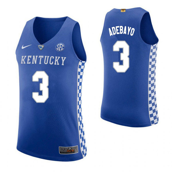 Mens Kentucky Wildcats #3 Bam Adebayo Nike Royal College Basketball Game Jersey