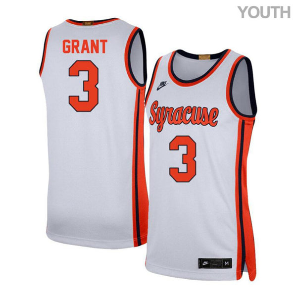 Youth Syracuse Orange #3 Jerami Grant Nike White Retro College Basketball Jersey