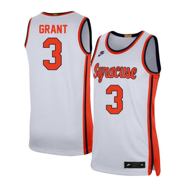 Mens Syracuse Orange #3 Jerami Grant Nike White Retro College Basketball Jersey