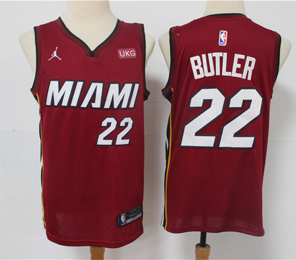 Mens Miami Heat #22 Jimmy Butler Jordan Red Statement Edition Swingman Jersey