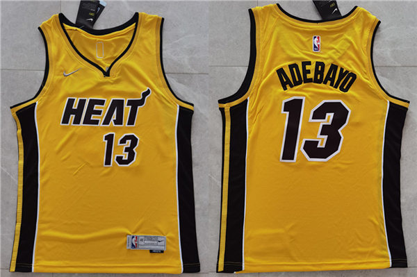 Mens Miami Heat #13 Bam Adebayo Nike Gold Earned Edition Swingman Jersey