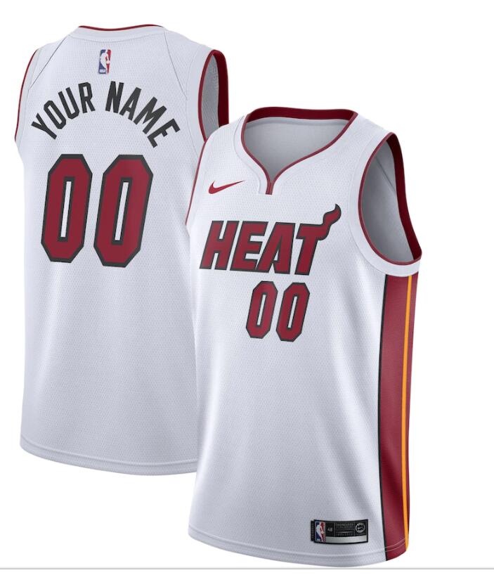 Mens Miami Heat Custom LeBron James Chris Bosh Dwyane Wade Tim Hardaway Udonis Haslem Nike White Association Jersey