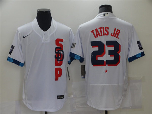 Mens San Diego Padres #23 Fernando Tatis Jr. Nike White 2021 MLB All-Star Game National League Jersey