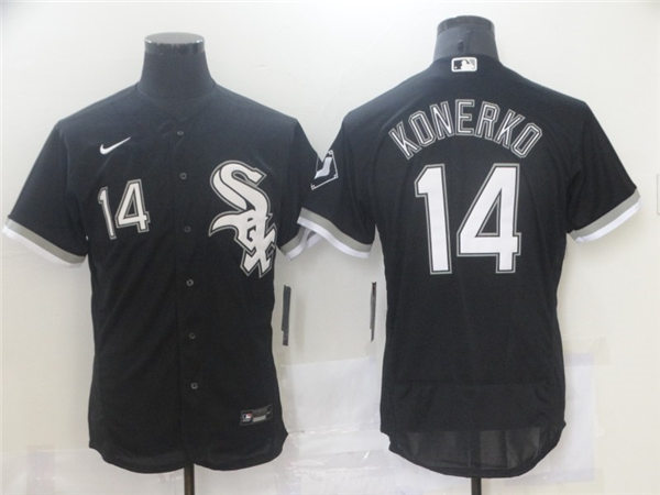 Men's Chicago White Sox Retired Player #14 Paul Konerko Nike Black Alternate MLB Flex Base Jersey