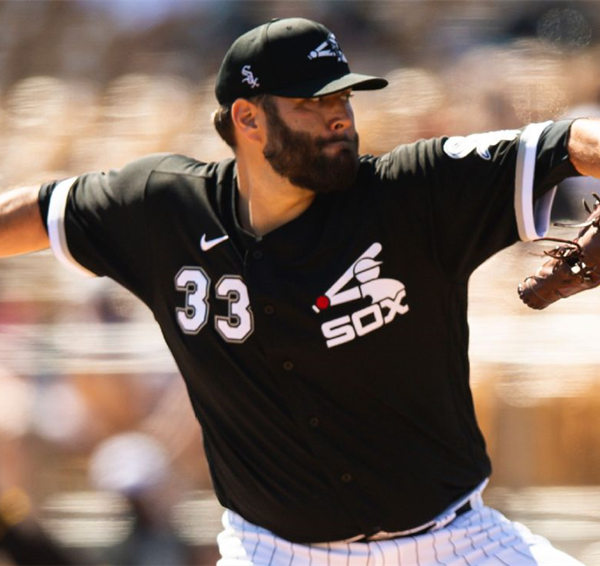 Mens Chicago White Sox #33 Lance Lynn Nike Black Retro Game Jersey