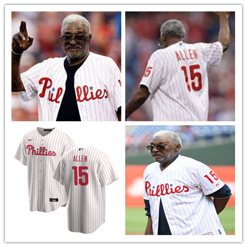 Mens Philadelphia Phillies Retired Player #15 Dick Allen Nike Home White FlexBase Baseball Jersey