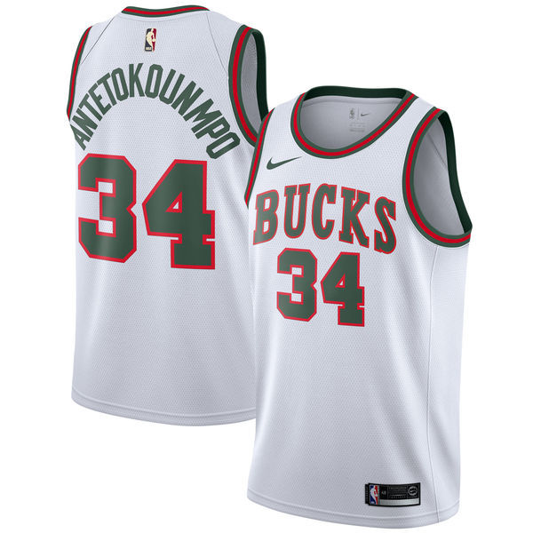 Womens Milwaukee Bucks #34 Giannis Antetokounmpo White Nike 2021 Classic Edition Jersey