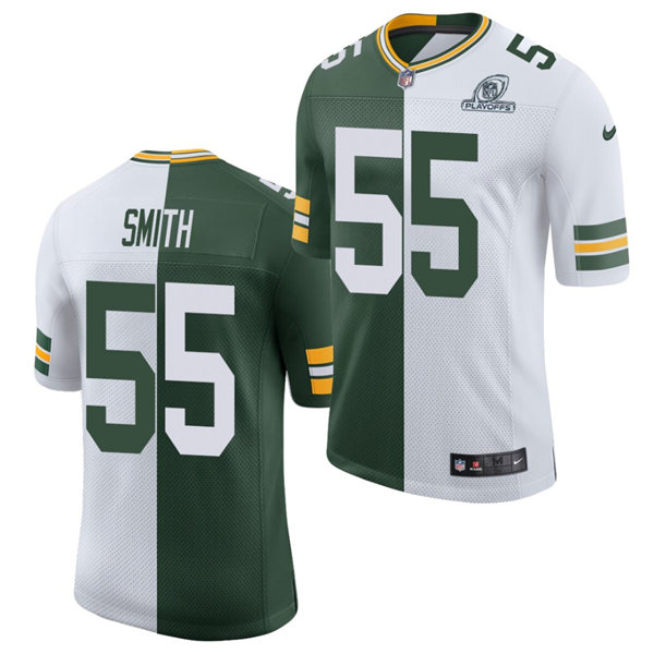 Mens Green Bay Packers #55 Za'Darius Smith Nike Green White Split Two Tone Classic Limited Jersey